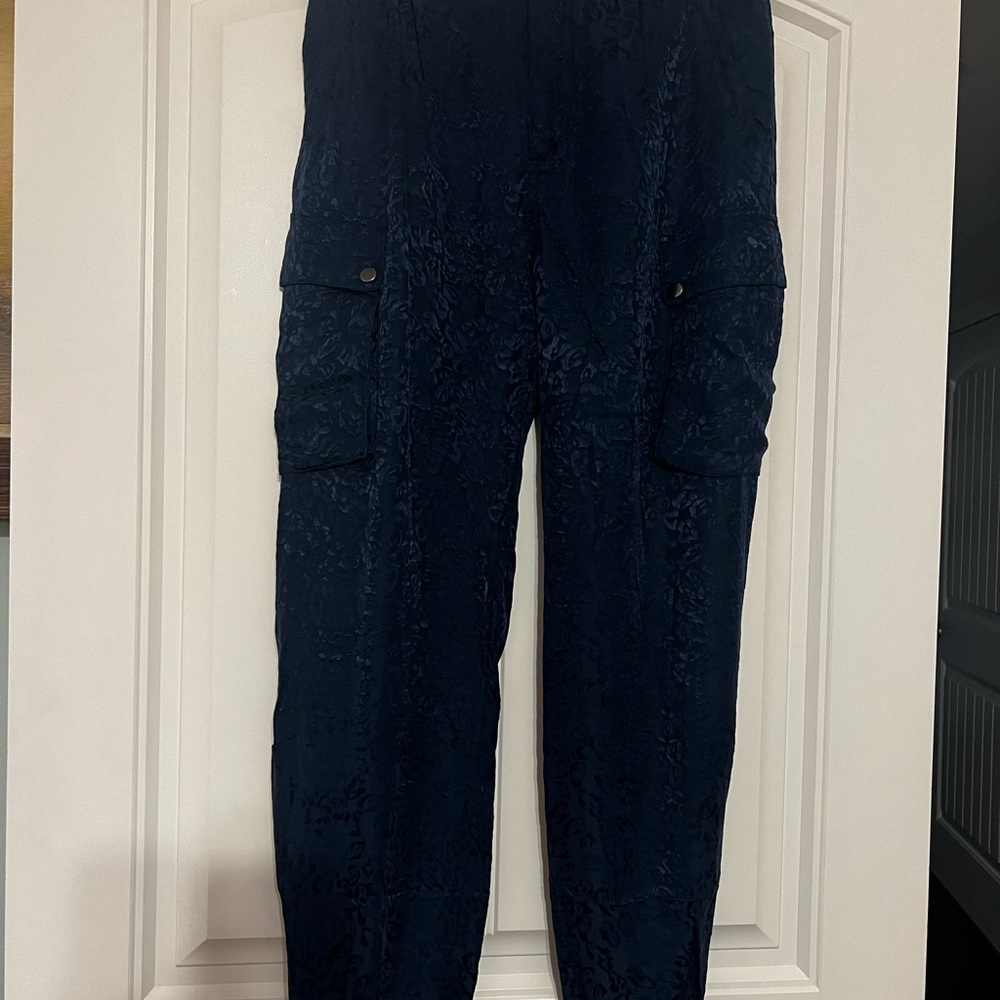 Johnny Was Deep Blue Textured Cargo Pants